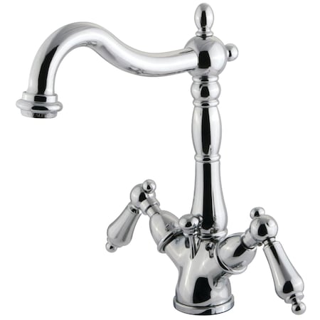 Kingston Brass KS1431AL 2-Handle Bthrm Faucet W/Brass Pop-Up & Cover Plate Chrome KS1431AL